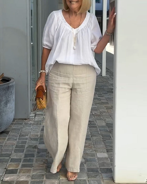 Set V-hals Casual Late Bukser