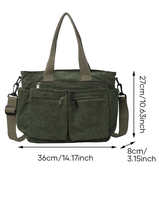 Ensfarget cordfløyelveske