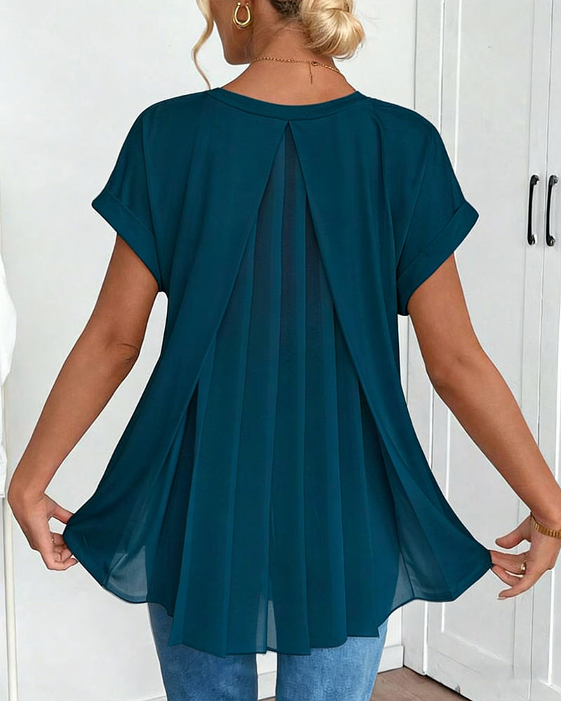 T-Skjorte Kortermet Ensfarget Lappeteppe-Design