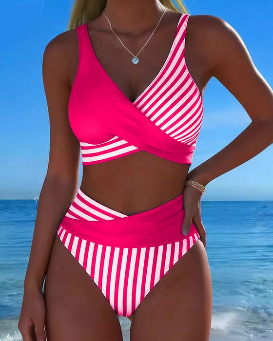 Bikini Kryssstripet Trykt