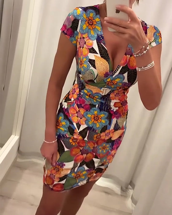 Dyp V slank sexy kjole