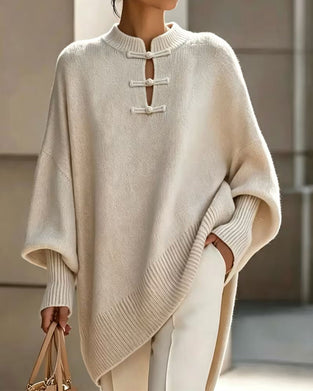 Pullover Mandarin Knute Knapp Loose Fit Cape