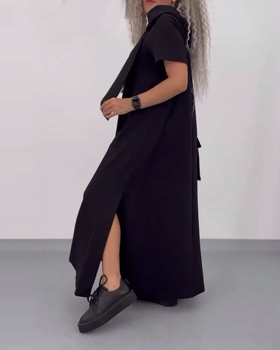 Kjole Ensfarget Hettegenser Casual