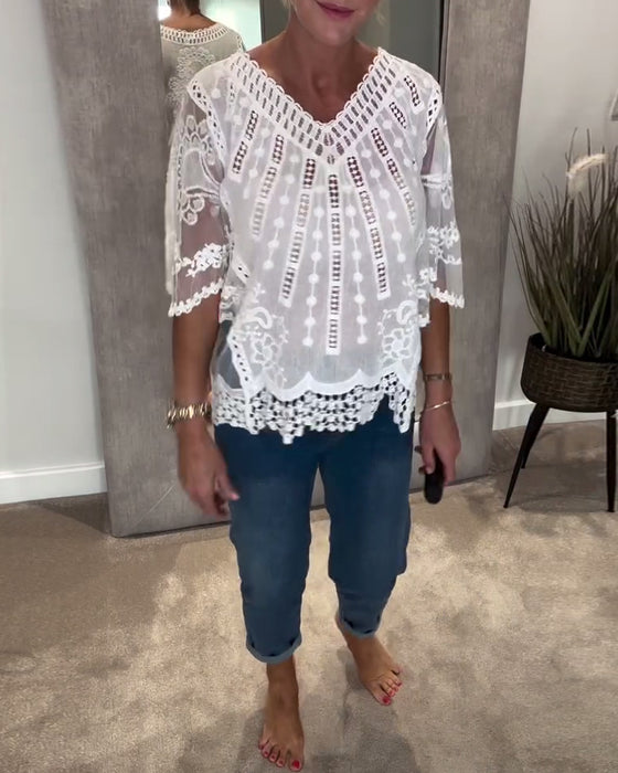 Bluse V-Hals Stilfull