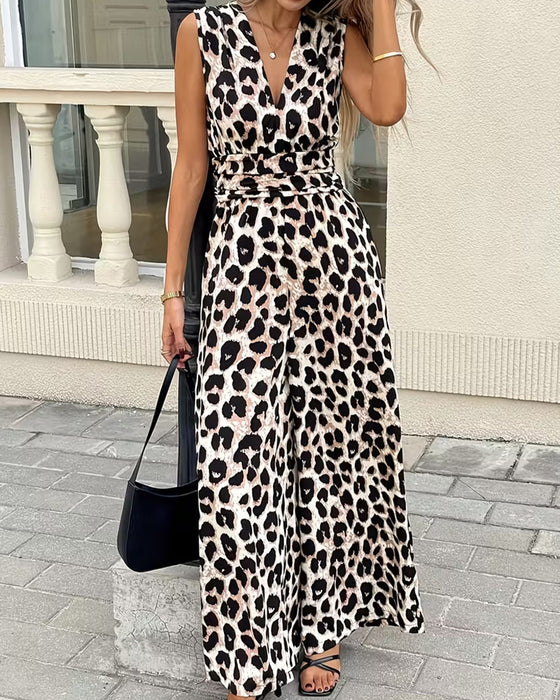 Hoppdrakt Leopard Trykk Ermeløs