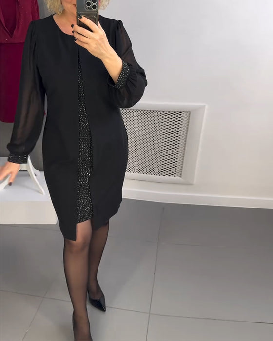 Kjole Rund Hals Diamant Panel