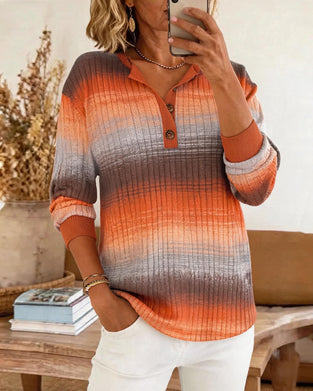 Bluse Ombre Ribbet Lang Erme
