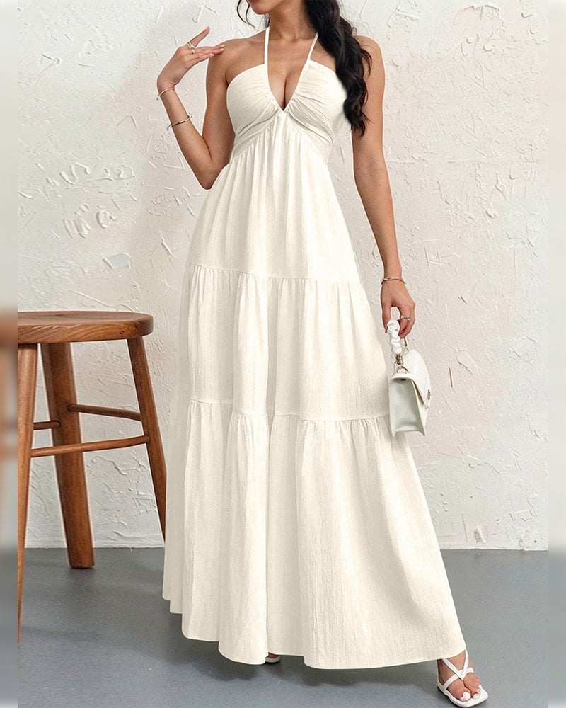 Kjole Mote Solid Halter