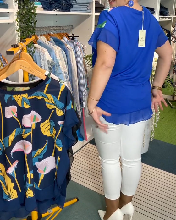 Bluse Flaggermuserme Trykt