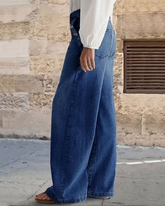 Jeans Multi-Knapp Vasket Løs