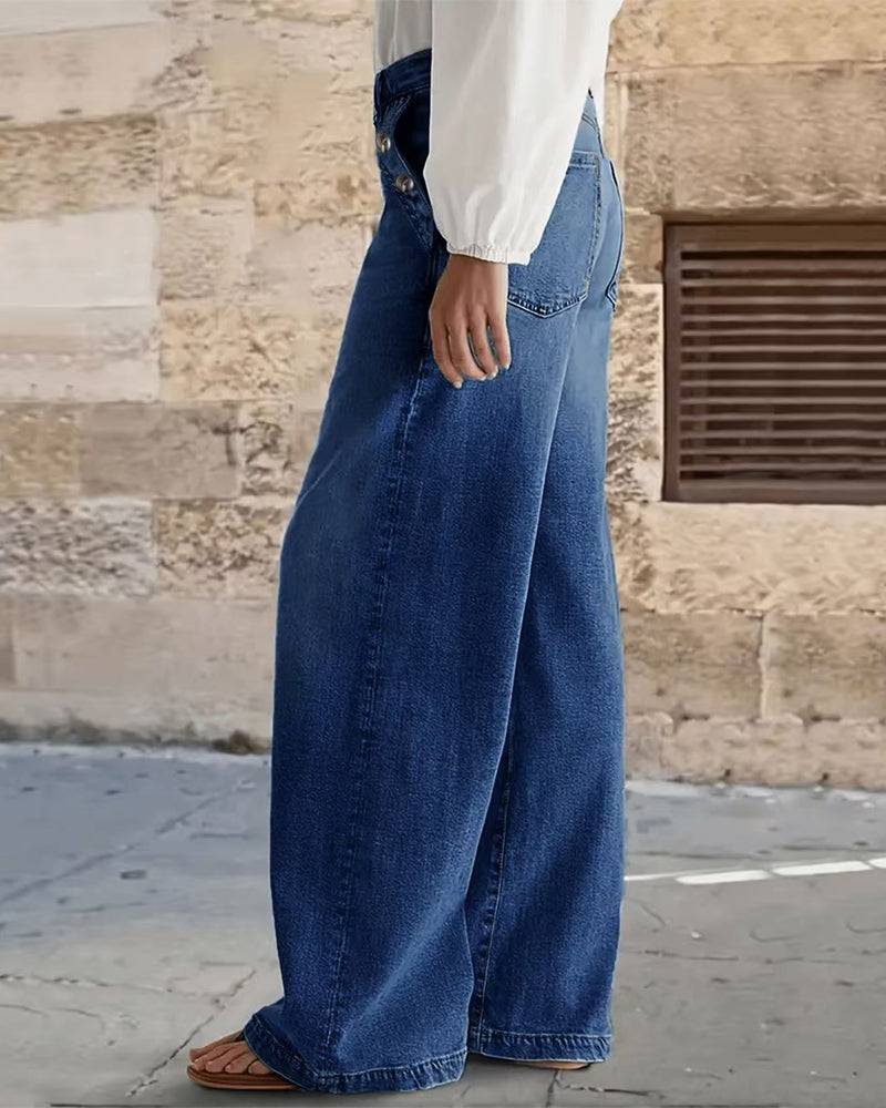 Jeans Multi-Knapp Vasket Løs