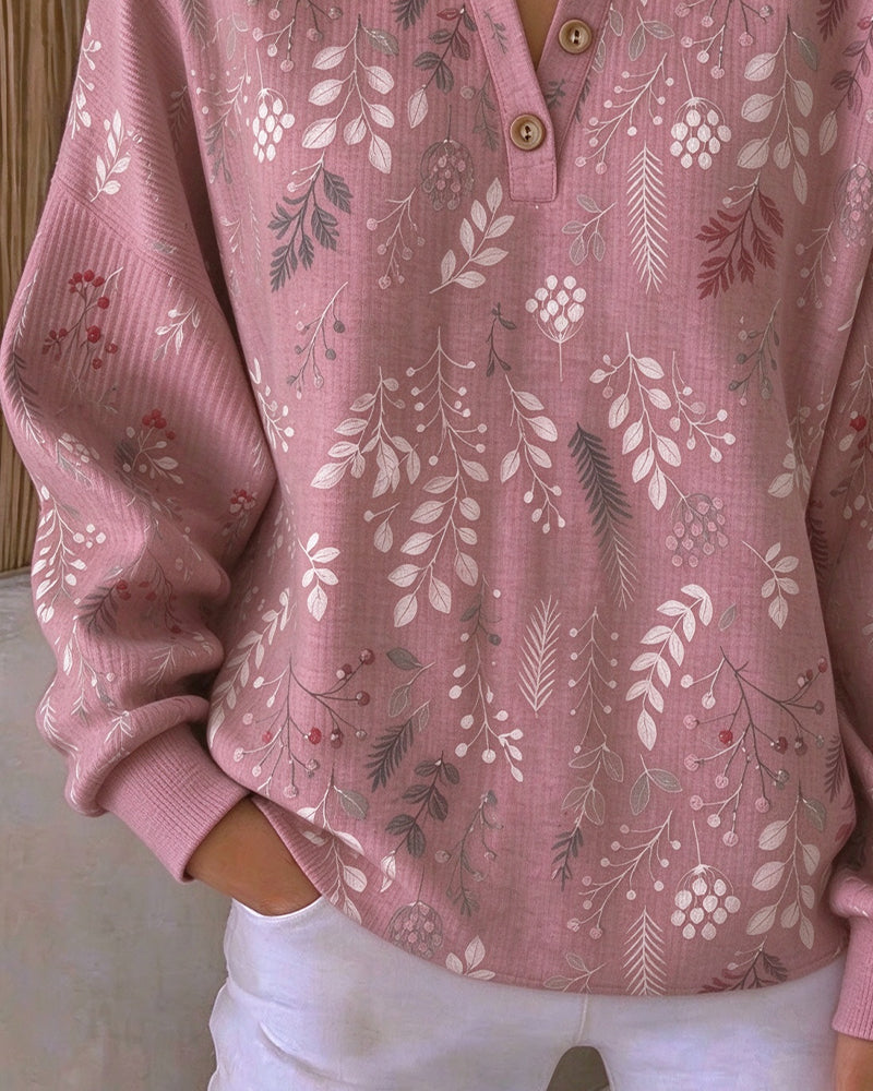 Sweatshirt Vaffel Henry Krage Blomstermønster