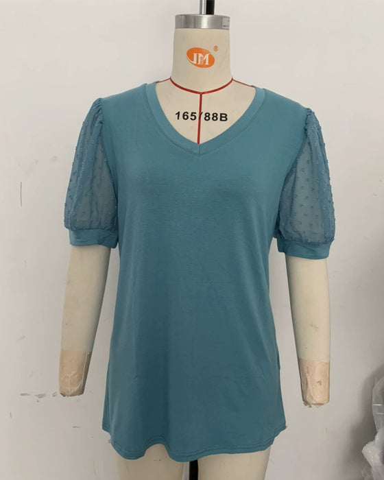 Bluse Ensfarget Mesh Pufferme