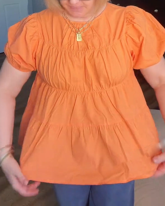 Bluse Pufferme Loose-Fit Rysjet