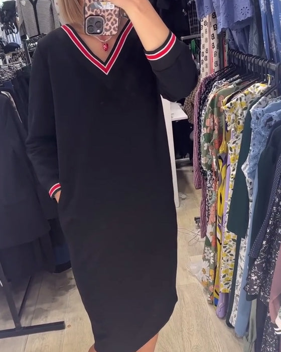 V-hals kjole med lommer