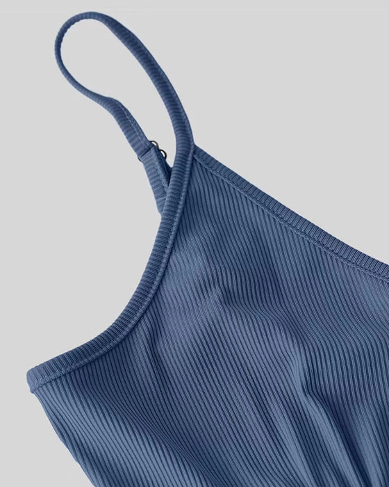 Ensfarget Uformell Jumpsuit