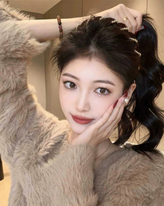 Hårbånd Vintage Høy Kranium Kunstperle