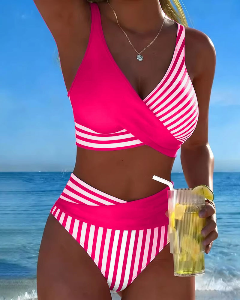 Bikini Kryssstripet Trykt