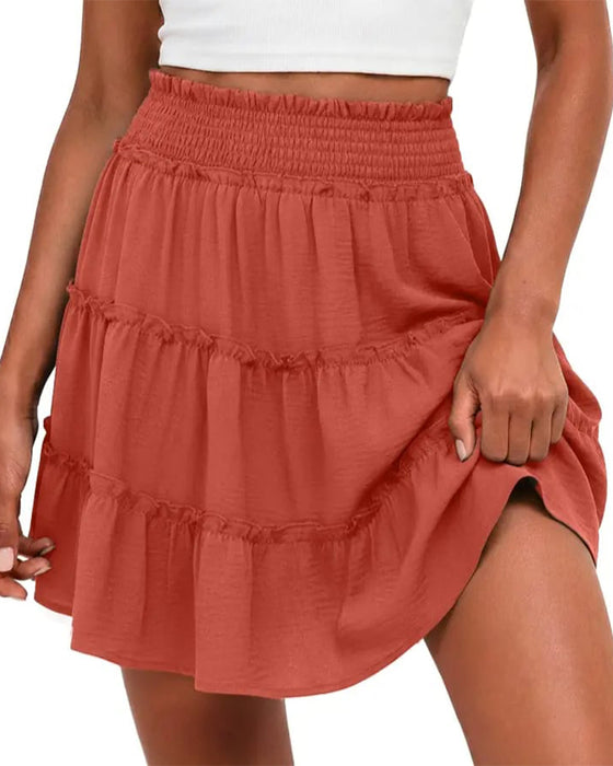 Nederdel Elastisk Midje Med Innebygde Shorts