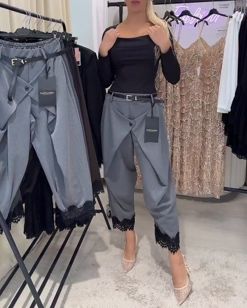 Bukser Modisk Knipling Stitching Harem