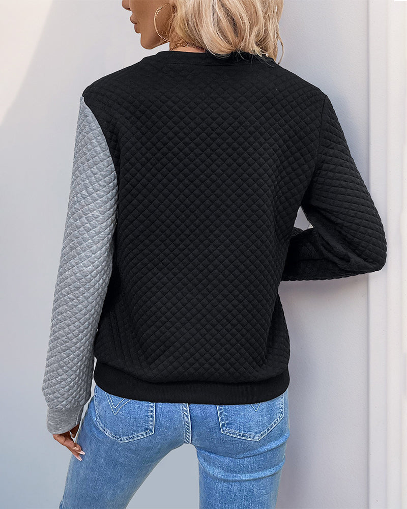 Genser med avslappet fargeblokkering og lange ermer