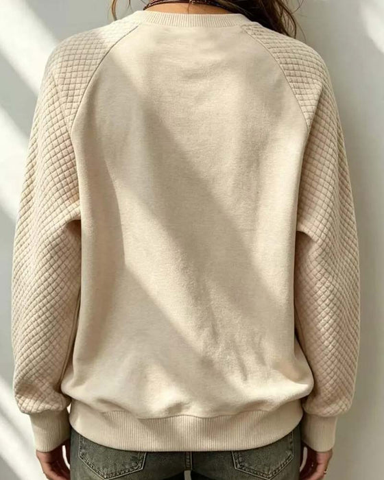 Sweatshirt Rundhalset Argyle Raglanerme Pullover