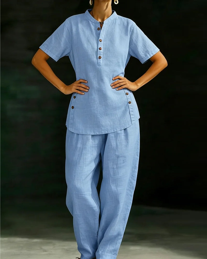 Sett Bomull Lin Knapp