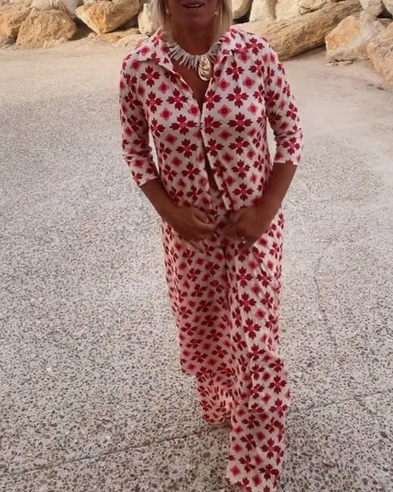 Fasjonabelt todelt sett med trykk