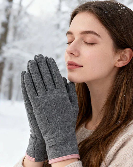 Varme Og Vindtette Hansker Med Berøringsfunksjon Og Sklisikkert Grep