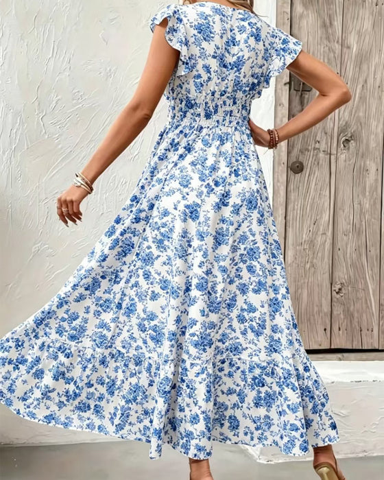 Kjole Blomstret Midje Knyting