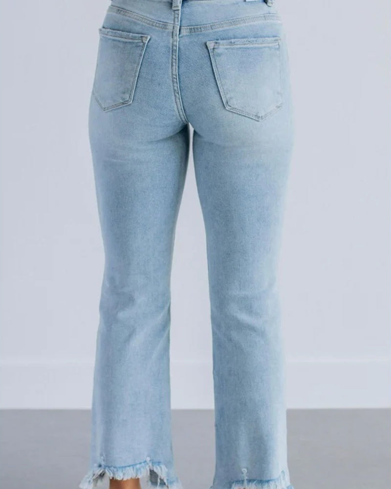 Jeans Hofteløftende Utsvingte Cropped