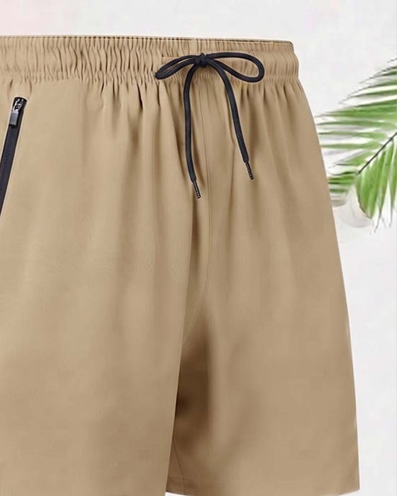 Shorts Dragsnor Glidelås Elastisk Midje