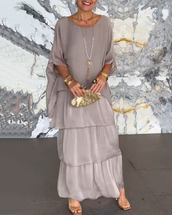 Kjole med kunstnerisk stil og løs passform