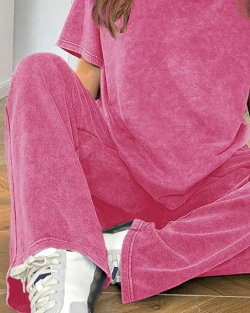 Sett Distressed Kort Erme Casual