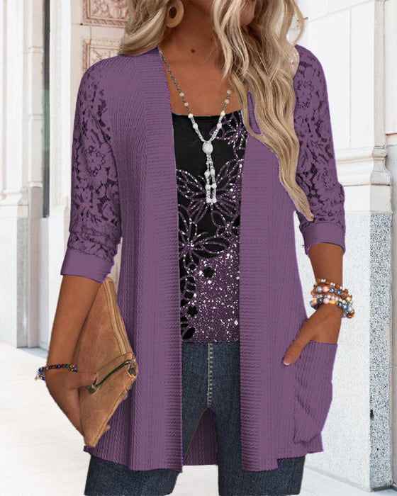 Uformell lappetopp med sommerfuglblonder