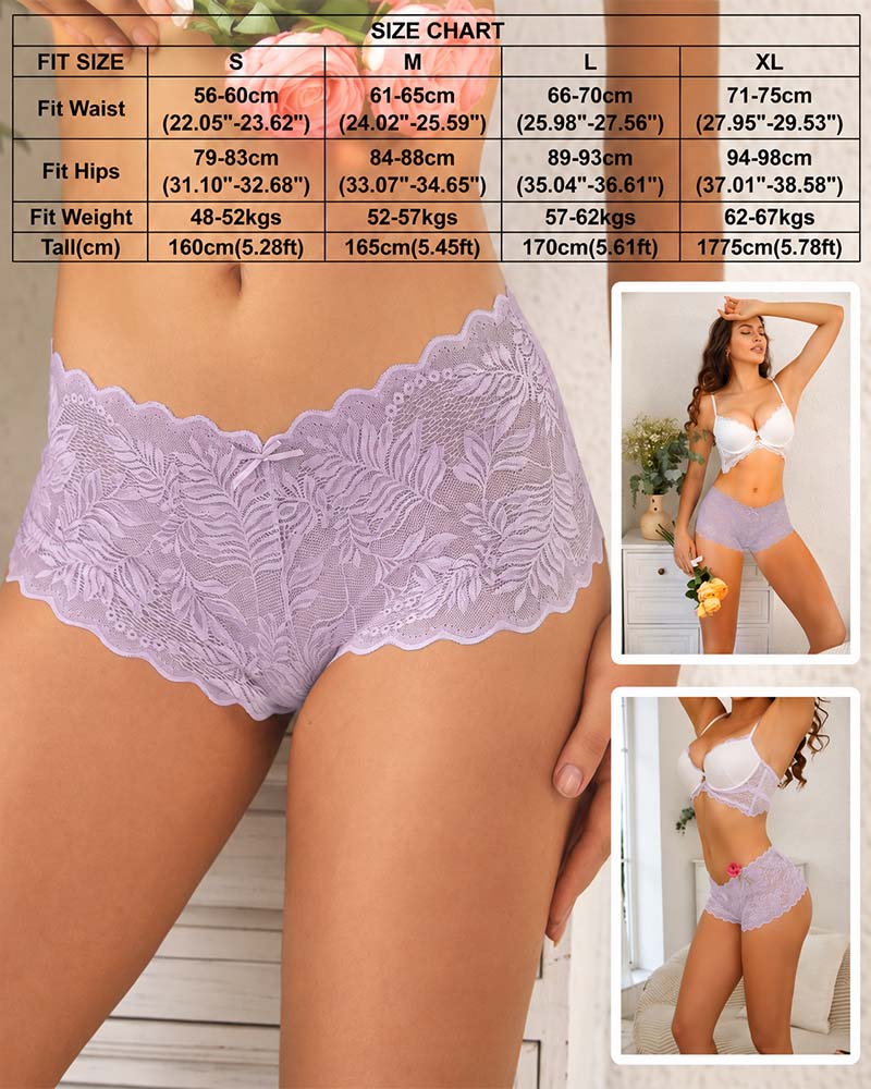 Dame 8-Pack Sexy V-Midje Kniplingscheeky-Trusse