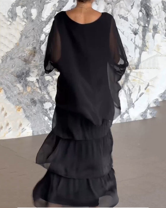 Kjole med kunstnerisk stil og løs passform