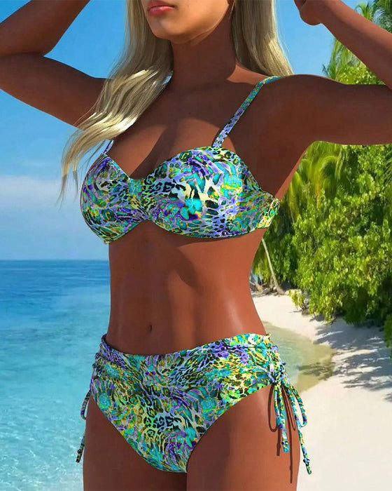 Øyenfangende Delte Badedrakt med Leopardmønster