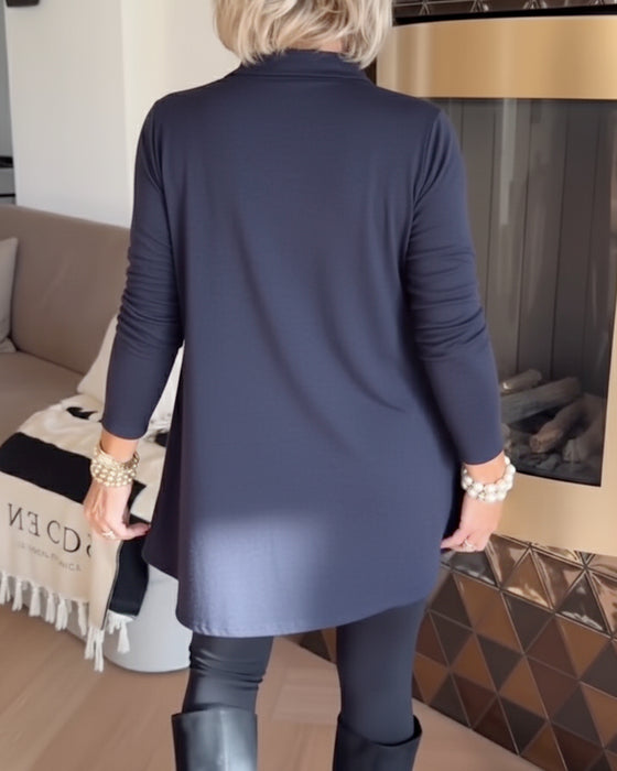 Uregelmessig Krage Langermet Topp