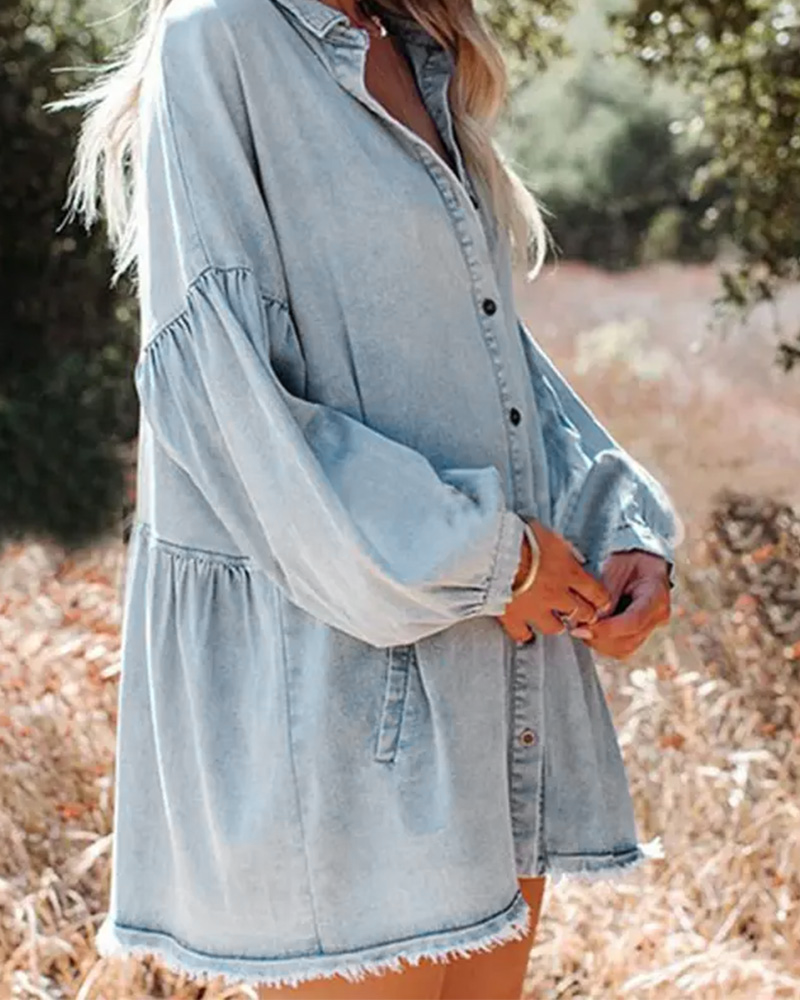 Bluse Boble Erme Knapp Casual