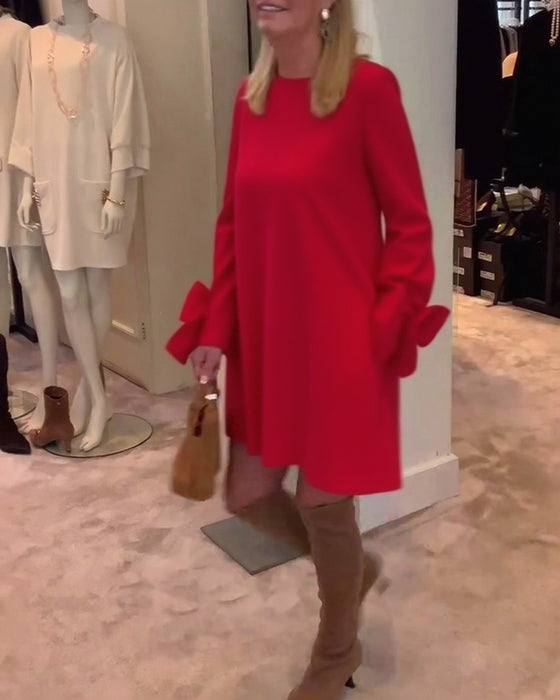 Kjole Modig Rund Hals Sløyfe Erm