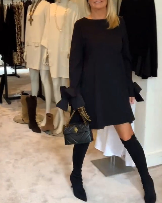 Kjole Modig Rund Hals Sløyfe Erm