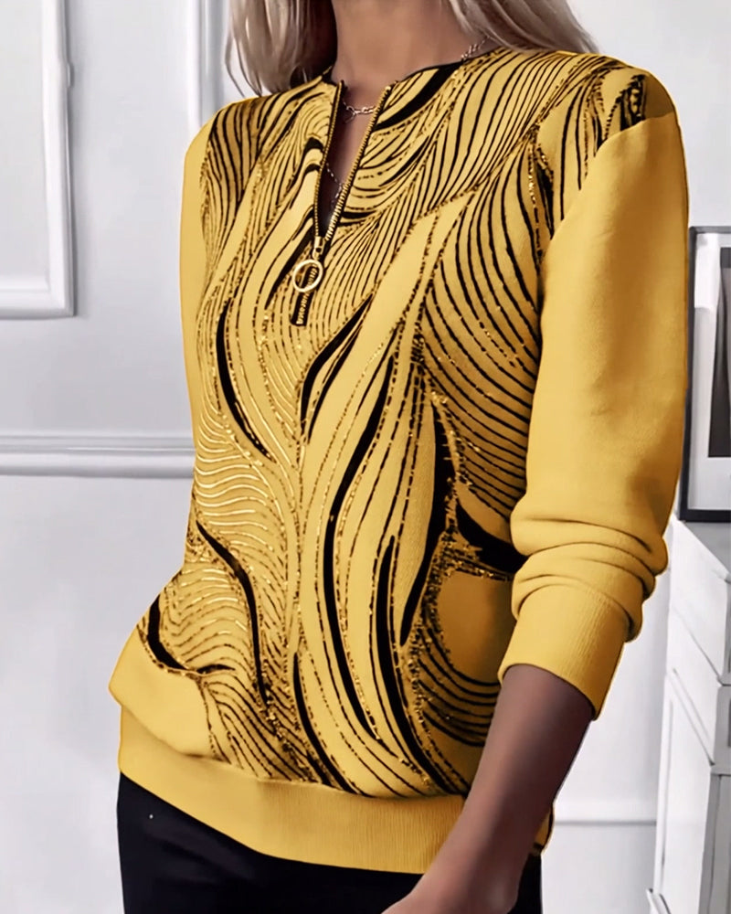 Genser med glidelås og avslappet trykk