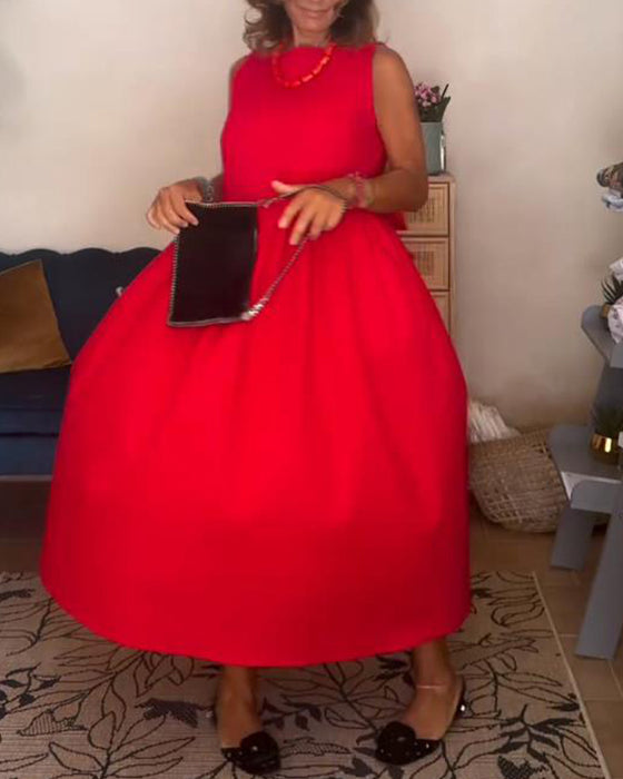 Ryggløs Kjole Med Sløyfe