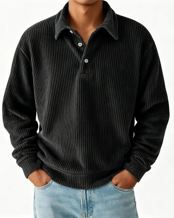 Herrer Pullover Sweatshirt Jakkeslag Knapp Stripe