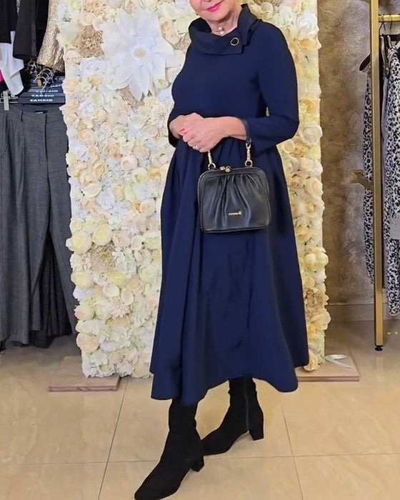 Kjole Modisch Street Ensfarget A-linje