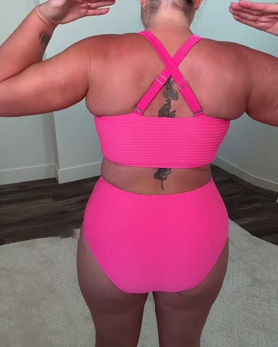 Bikini avslappet ensfarget trekant