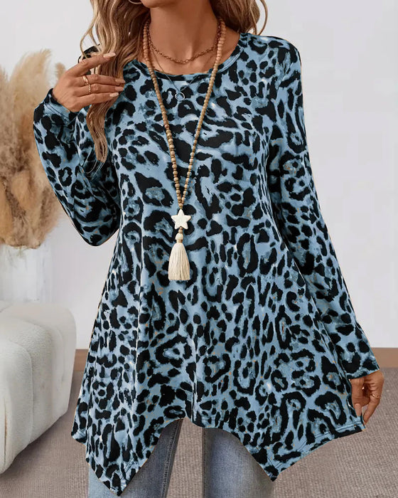 Casual Allsidig T-skjorte Med Leopardmønster