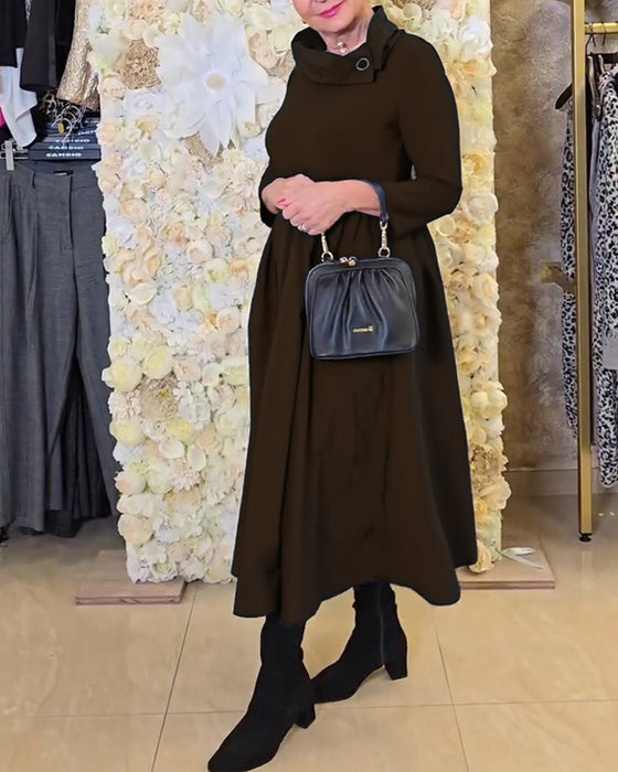 Kjole Modisch Street Ensfarget A-linje