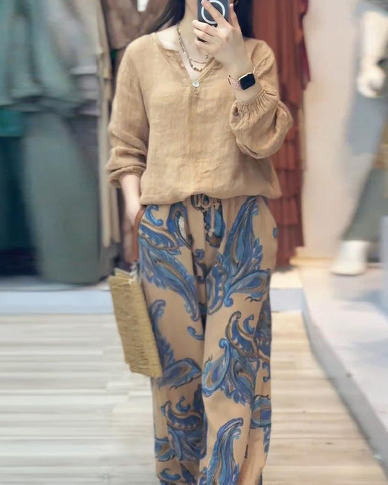 Langermet casual trykt sett